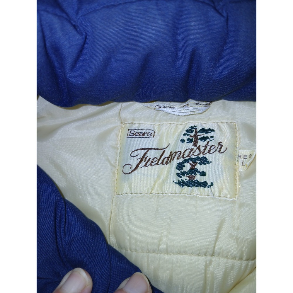Vintage Sears Fieldmaster Vest Mens Large Blue Utility Cargo Vest - Picture 3 of 12